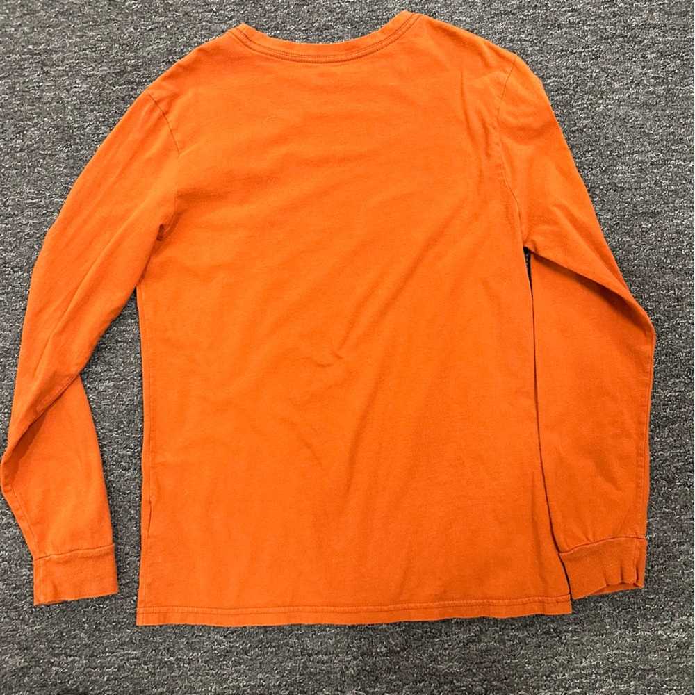 Patagonia Logo Long Sleeve Rustic Orange Crewneck Shirt Boys Size Large - Picture 2 of 6